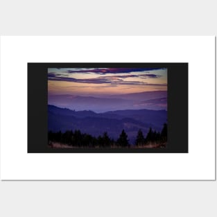 Purple and pink mountains Posters and Art